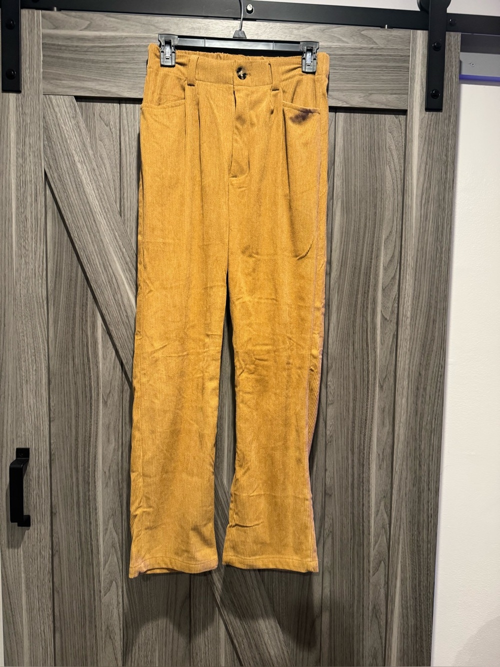 Men's Mustard Corduroy Pants - Casual Straight Fit